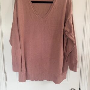 Joan Rivers Dusty Rose V-Neck Sweater
